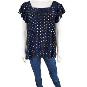 Zac & Rachel Flutter Sleeve Babydoll Top Size XL